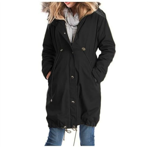 Generisch Nouveau manteau de grossesse avec col à capuche pour automne/hiver, Noir , XXL