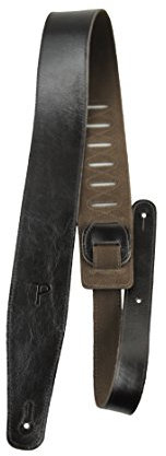 Perri's Leathers Ltd. - The Africa Collection - 1 Gitarrengurt - Verstellbare Länge - Wildleder u. Leder - Schwarz (AFR25-6874)