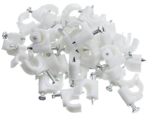 Morsetti per cavi Morsetti per chiodi Morsetti per cavi con chiodo 18mm Quantità selezionabile 100 pezzi