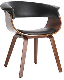 Miliboo Chaise Design Noir et Bois foncé Noyer OKTAV