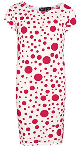 A2Z 4 Kids Pink Polka Dot Skater Dress - Pink Dot Midi Dress 9-10
