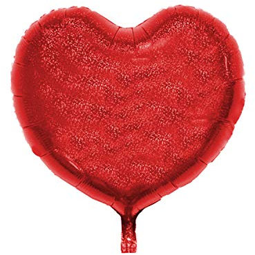 Folienballon Herz 45 cm Luftballon Hochzeit Helium Ballon 18 Zoll Heliumballon Heart LOVE Valentinstag Herzballon XL Geburtsatag Party Deko Dekoration bunt JGA Folie Sterne ( Rot (glitzernd) )