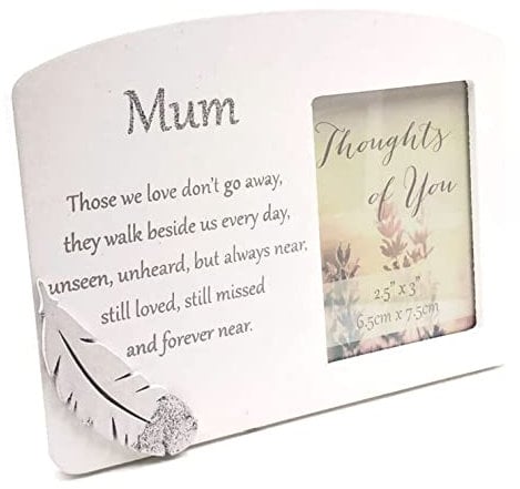 Thoughts of you Mum Memorial Wooden Photo Frame with Sentimental Verse