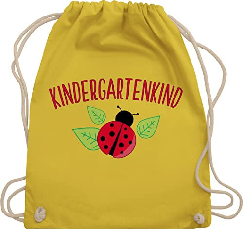 Shirtracer Turnbeutel Rucksack - Hallo Kindergarten - Taschen - Kindergartenkind Marienkäfer - Unisize - Gelb - kindergartenbeutel wechselsachen tasche kita kindergärten eintritt umhängebeutel