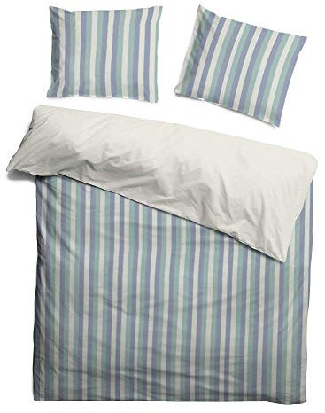 Kayori Kioicho Bettwäsche Größe 240x220cm - 2x80x80cm Farbe Grün Leinen