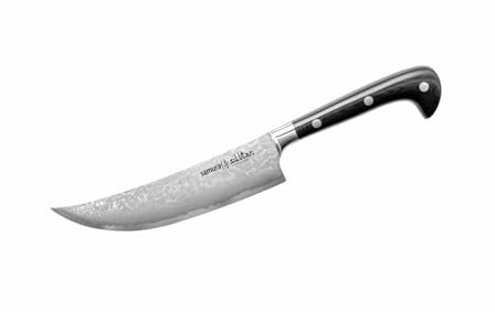 Samura Profi Damast Chefmesser, ultra scharf, 18 cm Klinge aus japanisch AUS 8 Edelstahl, ergonomischer G10 Carbon Handgriff, rostfrei, Damastmesser, damaszener (Schwarz)
