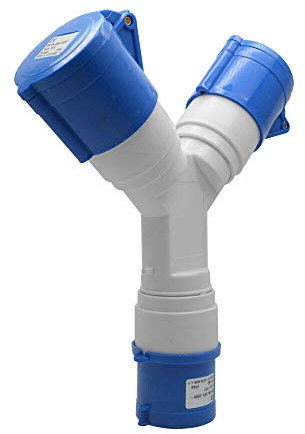 Adattatore presa, Prese elettriche, 16A/32A, 220V, 2 Prese, Con coperchio, Spina a 3 poli industriale, Adatto per Roulotte, Camper, Adattatore presa industriale