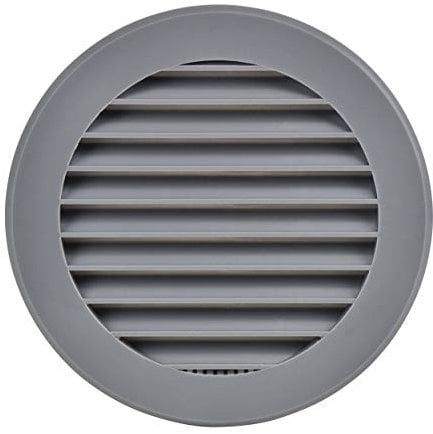 Grey 100mm / 4 inch Round Air Vent Grill Cover, Soffit Ducting Ventilation Cover for Walls and Ceilings