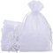 KAHEIGN 50Pcs Organzabeutel Schmuckbeutel Organzasäckchen, 20 x 30cm Organza Hochzeit Säckchen für Schmuck Party Beutel Geschenktüten (weiß)