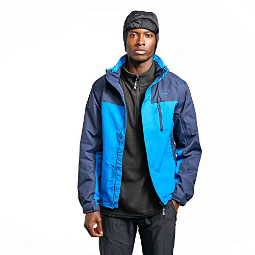 Peter Storm Men’s Pennine Jacket with Rollaway Hood and 4 Zipped Pockets, Waterproof, Breathable, Lightweight & Adjustable Raincoat (UK, Alpha, M, Regular, Regular, Blue)