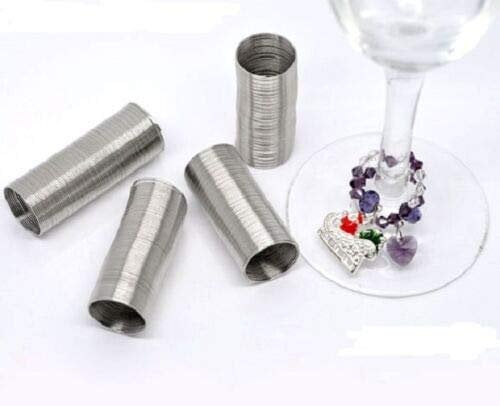Julz Beads 120 Coils Ring Memory Wire 20mm Use For Wine Glass Ornaments (Coils Only Supplied) Silver Tone J09571XC