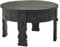 FineBuy Table Basse de Salon Bois Massif 60x36x60 cm Ronde Noir | Petite Table de Canapé | Design Table d'appoint Style Orientale