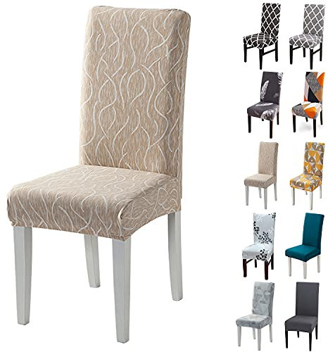 Layack Stuhlhussen 4er Set Elastische Moderne Beschützer Stuhlhussen, Abnehmbarer Waschbarer Stühle Schutz Dekoration Stuhlbezug für Esszimmer, Hotel, Bankett, Hochzeit, Partys Deko