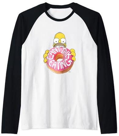 Les Simpsons : Homer ne peut pas parler de manger un beignet Manche Raglan