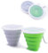 LYY Silicone Bicchiere Pieghevole con coperchio in plastica, tazza da viaggio pieghevole portatile riutilizzabile per picnic, campeggio ed escursioni all'aria aperta (270ml,2Pcs)