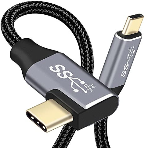 USB C to USB C Cable, Right Angle Port, USB Type-C 3.1 Gen2 10Gbps High Speed Transmission USB Cable 3.3ft/1M 100W for MacBook, Samsung Galaxy, Pixel and More