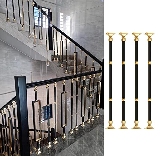 Glas Geländerpfosten Glashalter Edelstahl Metall Treppenspindel-Geländerstäbe mit Kompletten Bausätzen, Modern Innenbereich Quadratische Treppe Geländer/ Plattform-Geländer für Balkon, Bodenmontage (