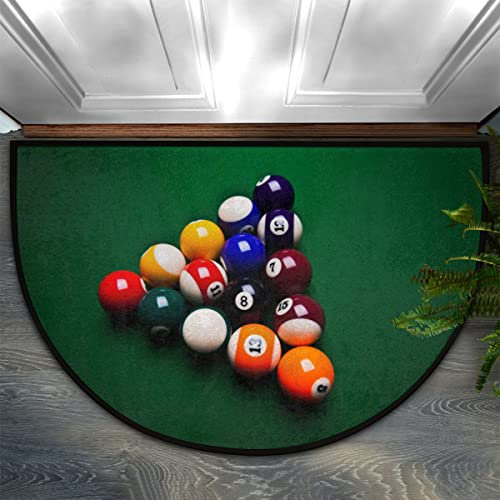 TropicalLife Billard Halbkreis Kurzflor Eingang Fußmatte Teppich Billard Sportbereich Teppiche für Zimmer Küche Zuhause Indoor rutschfest Boden Bad Indoor