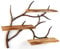 Kobolo Wandregal Hängeregal Bücherregal -AST Zweig- 3 Böden - 71x20x56 cm - Eisen und Holz