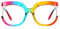 AOOLIA Stilvolle Runde Lesebrillen Sehhilfe Augenoptik Brille Lesehilfe für Damen Herren Blaufilter Brille für PC TV Gaming & Handy (Bunt, 2, Dioptrien)