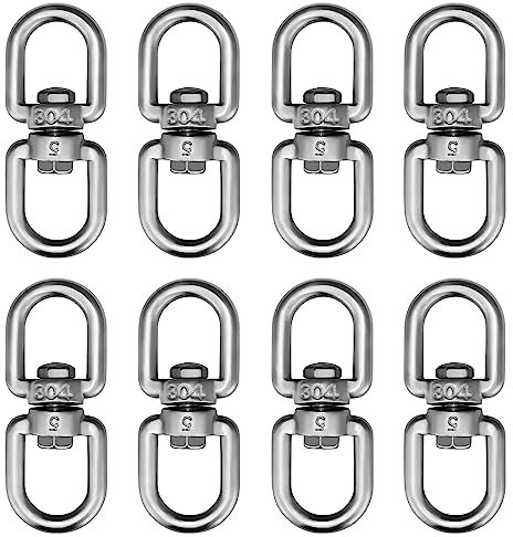 luvtree 8PCS M5 Stainless Steel Universal Swivel Eye Hook –Multi-Purpose Connector for Boats, Pets & DIY Projects,Multi-Purpose Hanging Hook
