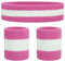 ONUPGO Schweißbänder Set Stirnband Armbänder Neon Sport Fitness 80er Kostüme Zubehör 80er Workout Outfit für Männer Frauen (Pink/White/Pink)