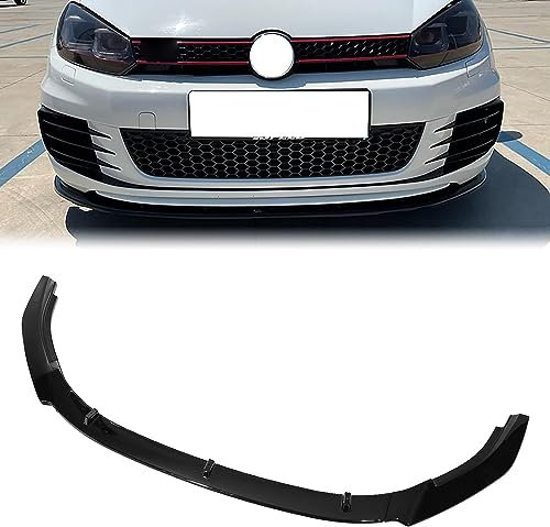 GENMAIBIGAO Auto Frontlippe Frontspoiler für Golf 6 MK6 GTI GTD 2010-2013,Auto Frontstoßstange Splitter Lip Spoiler Lippensplitter,A/Black