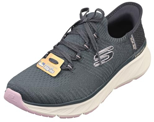 Skechers Damen Edgeride Impression Slip-InTurnschuhe, Navy Knit/Lavender Trim, 39 EU