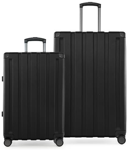 Hauptstadtkoffer Q-Damm - 2er Kofferset, Trolley-Set, TSA, Rollkoffer, Reisekoffer, (M & L), Schwarz