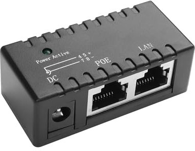 YAODHAOD POE Injector, Power Over Ethernet über Netzteil 12V 24V 48V, Entfernung bis zu 100m, Wandstecker Power über,inklusive 12V DC Kabel (100Mbps/Stil B)
