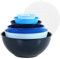 BoxedHome Mixing Bowl Set with Lid, Mixing Bowls, 12-Pack Mixing Bowl Set, Plastic Salad Bowl Non-Slip Stackable Serving Bowls for Kitchen (6 Bowls and 6 Lids, Mixed Blue)