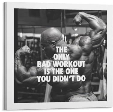 GUOYIN Workout-Motivationsposter The Only Bad Workout Is The One You Didn't Do, dekoratives Leinwandbild, Familie, Schlafzimmer, Kunstwerk, Bild, Gemälde, 30 x 30 cm