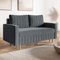 MOTIVENA Leo 2 Sitzer Sofa mit Schlaffunktion, Schlafsofa 160 cm Breit, Sofa 2 Sitzer, 2er Sofa, Sofa Klein, Keine Couch, Schlafsofa 2 Sitzer, Taschenfederkern (H3), Samt Sofa Anthrazit