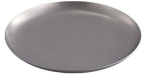 JKUHA Plato redondo de acero inoxidable antiguo Vintage, bandeja de café de estilo Industrial, plato for parrilla de carne y pastel de postre, 5 uds.(21CM)