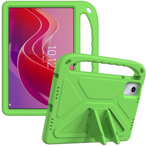 YRH Funda para Lenovo Tab M11 de 11 pulgadas 2024, con soporte de agarre resistente a los golpes, funda infantil para tablet Lenovo M11 (verde)