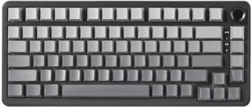 YUNZII B75 Mechanical Keyboard, 75% Hot Swappable Keyboard with Knob, RGB Backlit Gasket Gaming Keyboard with Double-Shot PBT Keycaps, Cherry Profile, for WIN/MAC (gradient black, milk v2)