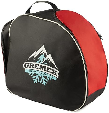 GREMEX Sac pour Chaussures de Ski avec Casque – Sac imperméable avec Compartiment Casque – Sac pour Chaussures de Ski et Casque – Sac à Dos avec Compartiment Casque et Coutures Titane