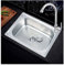 Fregadero de cocina de acero inoxidable de 60 x 40 x 18,5 cm, opción de montaje superior disponible