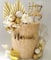 JeVenis Gold Champagne Cake Decoration Golden Balls Decoration Palm Leaves Cake Topper Boho White Gold Ball for Wedding Birthday Birthday Anniversary
