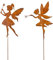 2er Set Gartenstecker L80cm Elfe Rostdeko Märchen Fee Gartendeko Edelrost Deko Garten Metall Metallbild Topfstecker