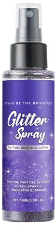 Spray Glitter Per Capelli - Abbigliamento Viso Scintillante Spray Brillantini | Shimmer Cosmetico per Capelli Brillanti adatto a Party, Palco, Eventi e Uso Quotidiano