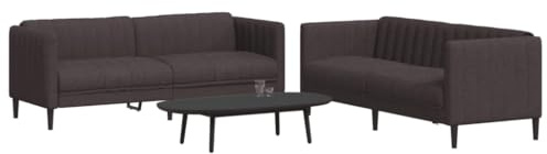 Wynira 2-TLG. Sofagarnitur Dunkelbraun Stoff 2-Sitzer und 3-Sitzer Sofa Wohnzimmer Couch modernes, platzsparendes Mehrzwecksofa mit stabilem Rahmen und bequemen Polstern für Wohnlandschaft