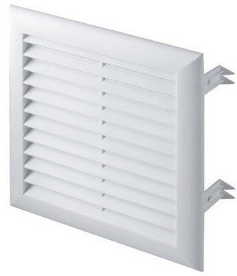 Rejilla de ventilación Blanca de 170 mm x 170 mm con mosquitera/Malla/Red 17,5 x 17,5 cm Rejilla de ventilación de Pared T103