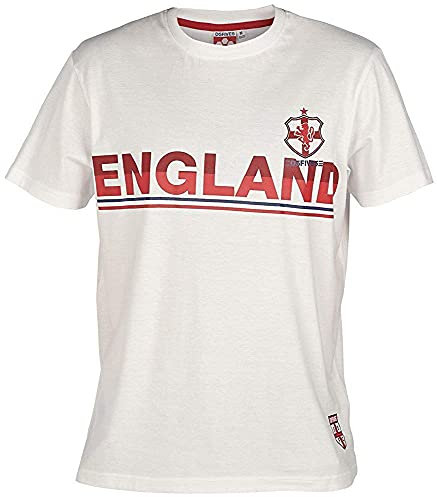 DUKE D555 Big Kingsize England World Cup Football Crew Neck T-Shirt-White-4XL