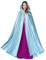 BEAUTELICATE Cape à Capuche Longue pour Femme Mariée Mariage Poncho en Satin De Automne Hiver Manteau Médiéval Unisexe Déguisement De Halloween Noël Carnaval(Taille Unique, Bleuâtre)