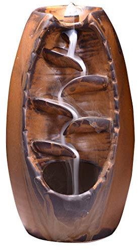 Mayco Bell Wasserfall Rückfluss Räuchergefäß Keramik Aromatherapie Ofen Geruch Aromatisch Zuhause Büro Weihrauch Straße Handwerk Turm Weihrauch (braun)