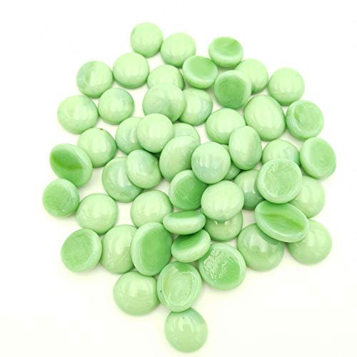 Armena Glasnuggets Grün Glassteine Blickdicht Deko Glasperlen Durchmesser 17-20mm 300g (Circa 46 Stück)