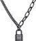 ChainsHouse Padlock Necklace Stainless Steel Lock Chain for Men Women Black 46 CM