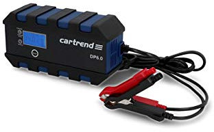 cartrend Mikroprozessor-Ladegerät für Auto Batterie DP 6.0, 6 Ampere für 6/12 V, 9-HF Ladestufen, Autostartfunktion, Komfortanschluss