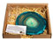British Fossils Dekorative Achatscheibe mit Ständer, 12,7 cm, grüne Achatscheibe, in Geschenkbox
